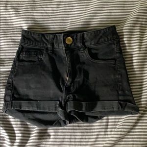 Black jean shorts
